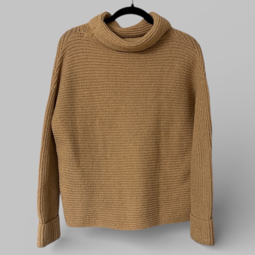 Anthropologie Pilcro Cowl Neck Oversized Tunic Tan Sweater - Picture 4 of 8
